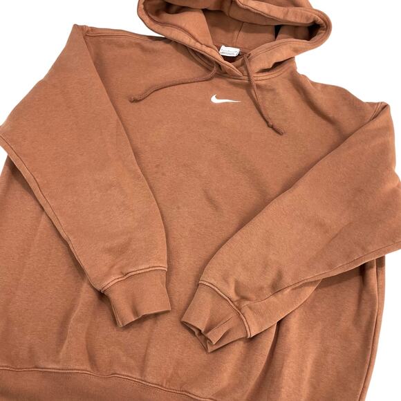 Nike Other - Nike Middle Swoosh Pullover Hooded Sweatshirt Brown Orange size S